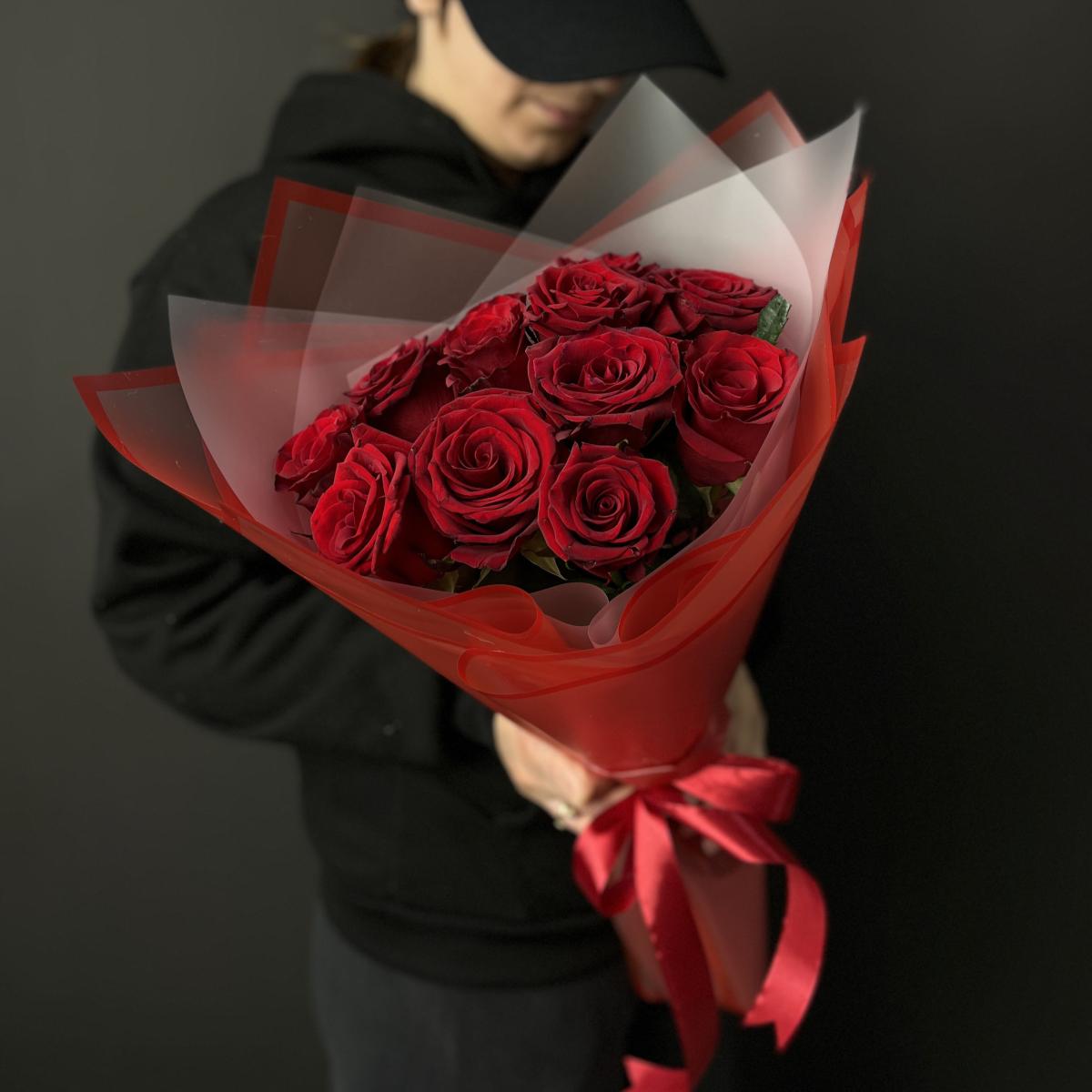 Красные розы 40 см