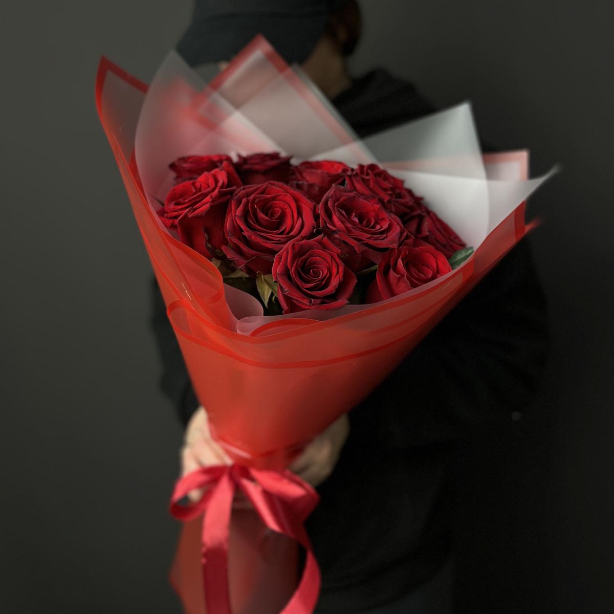 Красные розы 40 см
