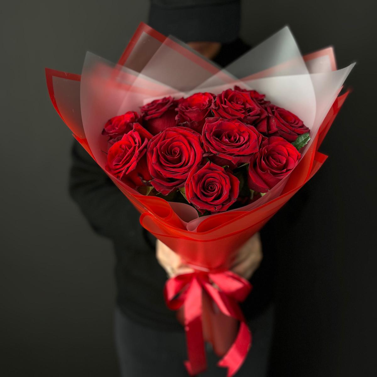 Красные розы 40 см