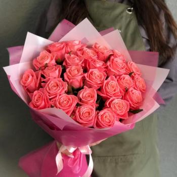 Розовые розы 50 см 25 шт. (Россия) артикул букета  73260nvsb