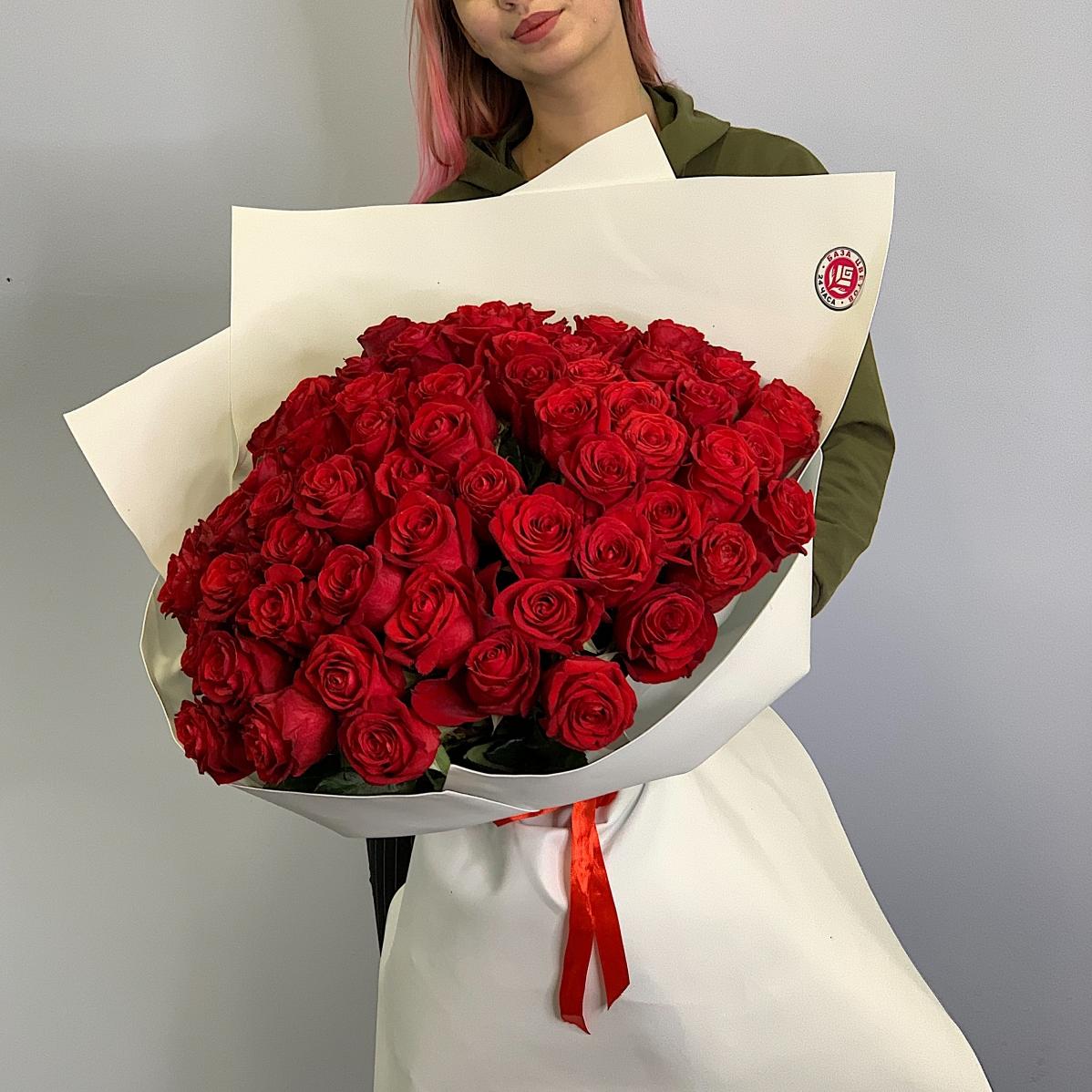 Красные розы 50 см