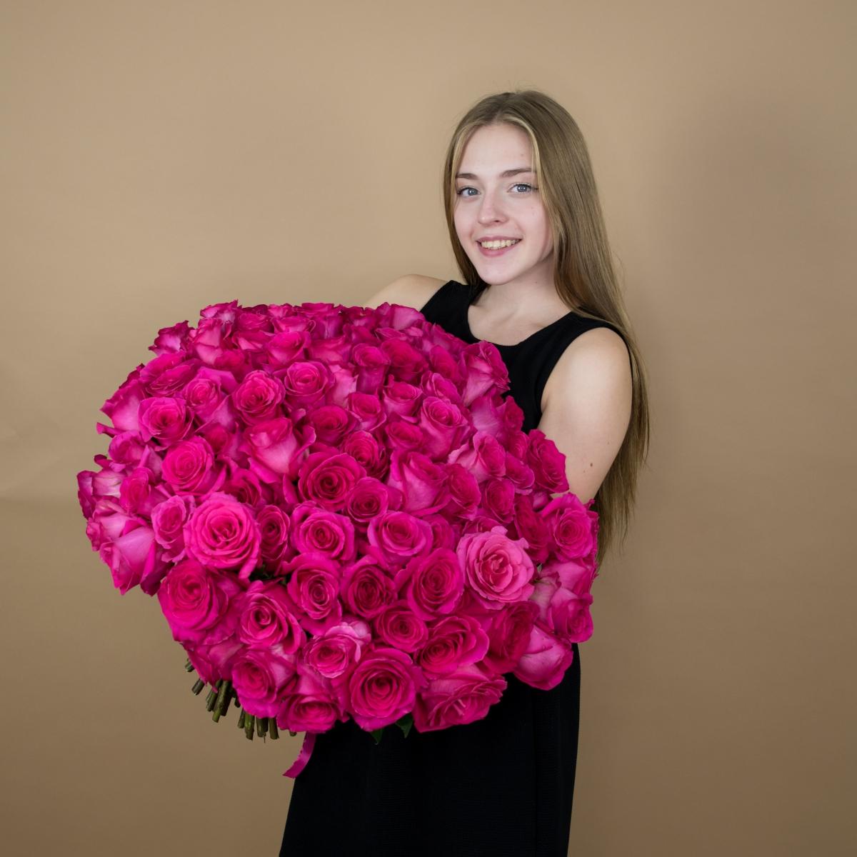 Букет из розовых роз 75 шт. (40 см) №: 19404