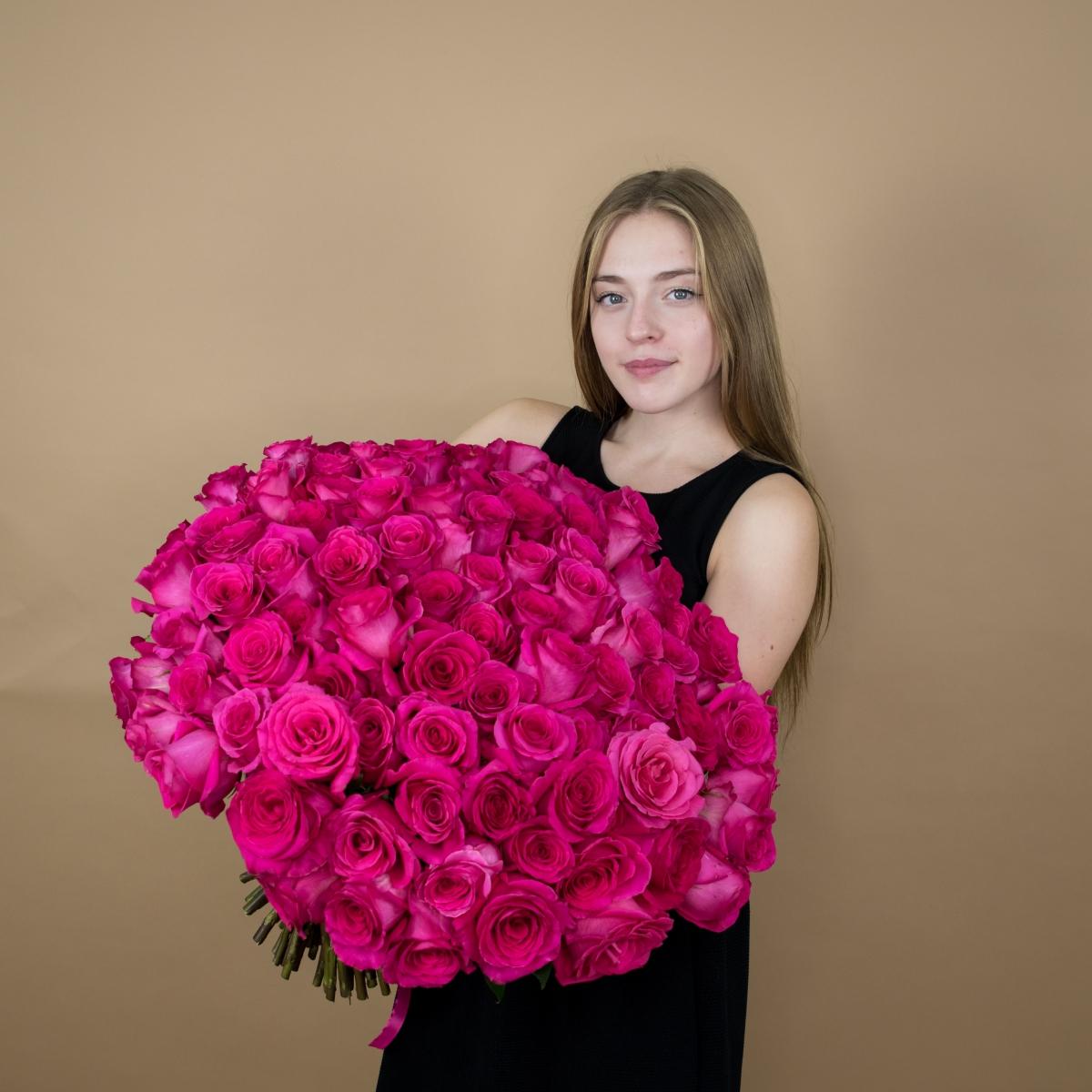Букет из розовых роз 75 шт. (40 см) №: 19404