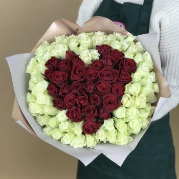 Букет 101 роза (Кения) в виде Сердца код: 25272nvsb